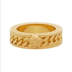 Versace Gold Medusa Head Chain Ring 7